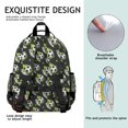 thumbnail image 5 of Black Soccer Balls with Green Elements Pattern Backpack for School,Cute School Bag,Schoolbag with Adjustable Shoulder Straps & Padded Back,15.25"x11.5"x5.25", 5 of 5