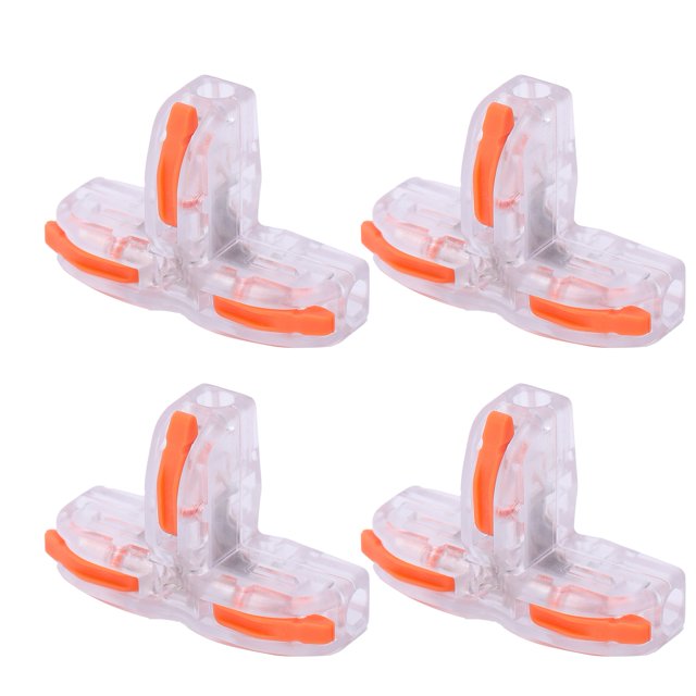 Terminal Wiring Block, Quick Terminal Block T-Shaped Push-Type Wiring Block Wire Connector For Power Supply For Electrical Control For Motor For Lighting Transparent