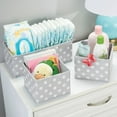 thumbnail image 6 of mDesign Fabric Nursery Divided Drawer Storage Bin, 2 Pack, Gray/White Polka Dot, 6 of 9