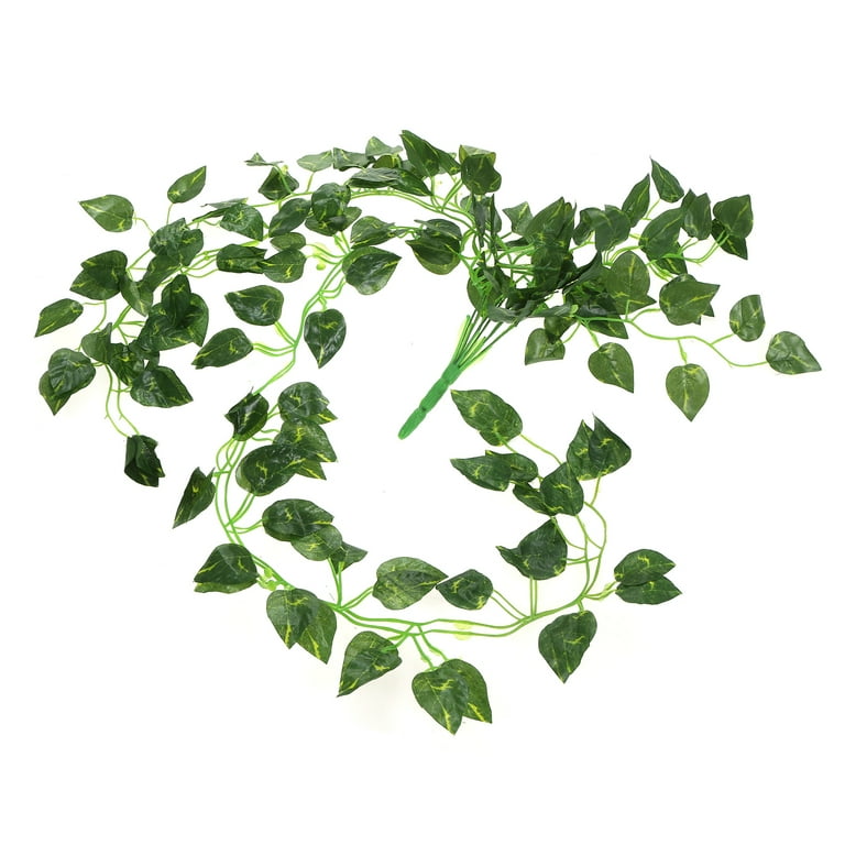 Waroomhouse Artificial Plant Vines Realistic Looking Vivid Color Clear  Veins Non-Fading Wide Application Decorative Plastic Pea Pod Leaves Fake  Wall