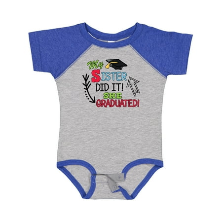 

Inktastic My Sister Graduated with Cap and Arrows Gift Baby Boy Bodysuit