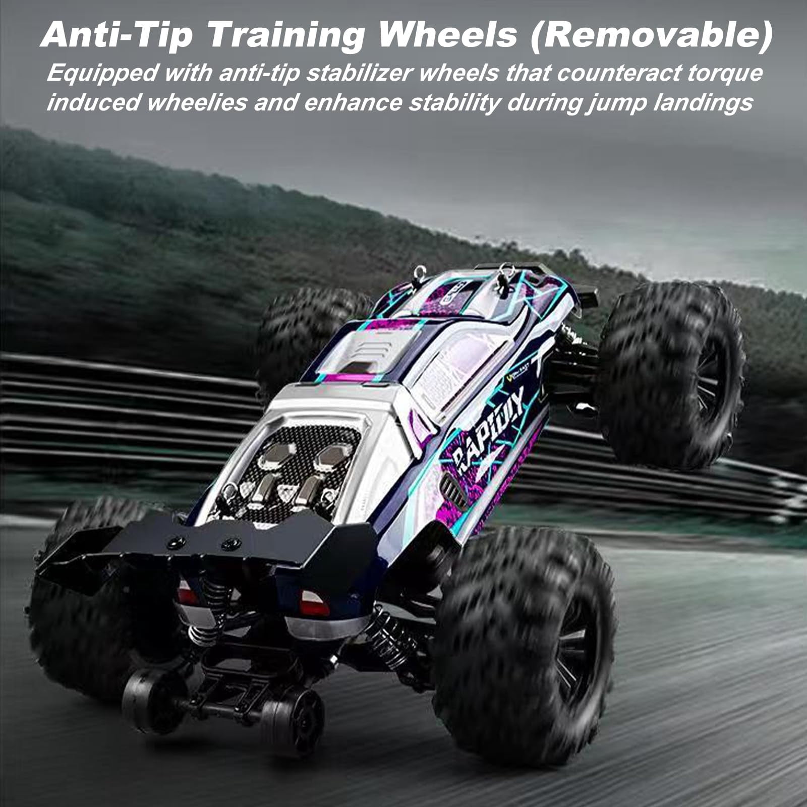 1:16 Scale All-Terrain RC Car for Adults, 38+KM/H High Speed 4WD Off-Road Remote Control Truck with 2 Rechargeable Batteries and Interchangeable car shells
