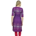thumbnail image 2 of Bimba Tunique pour Femme à Manches 3/4, kurti Kurta Imprimée Violette, Tenue Ethnique-24, 2 of 6