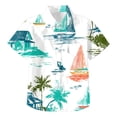 thumbnail image 4 of CAICJ98 Kids Hawaiian Shirt Boys Short Sleeve Button Down Shirts Summer Casual Beach Shirts (Mint Green,11-12 Years), 4 of 6