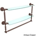 thumbnail image 5 of Dottingham Collection 24-in Two Tiered Glass Shelf with Integrated Towel Bar in Polished Chrome, 5 of 5