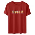 thumbnail image 3 of Blouse Femme Oktoberfest Col Rond Mode T-Shirt Été Imprimé Manches Courtes Pull T-Shirt Hauts Chemise, 3 of 5