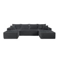 thumbnail image 5 of Leumius 134" U-Shaped Modular Sectional Sofa,Deep Seat Cloud Couch with Cup Holders & Throw Pillows,Upholstered Couch for Living Room/Bedroom, No Assembly Required,Gray, 5 of 14