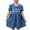 Blue E, variant on Ahuyic Little Girl Dresses,Kids Summer Casual Dresses,Children's Denim Skirt Lightweight Breathable And Cool In Summer Girls' Dress With Lace Round Neck