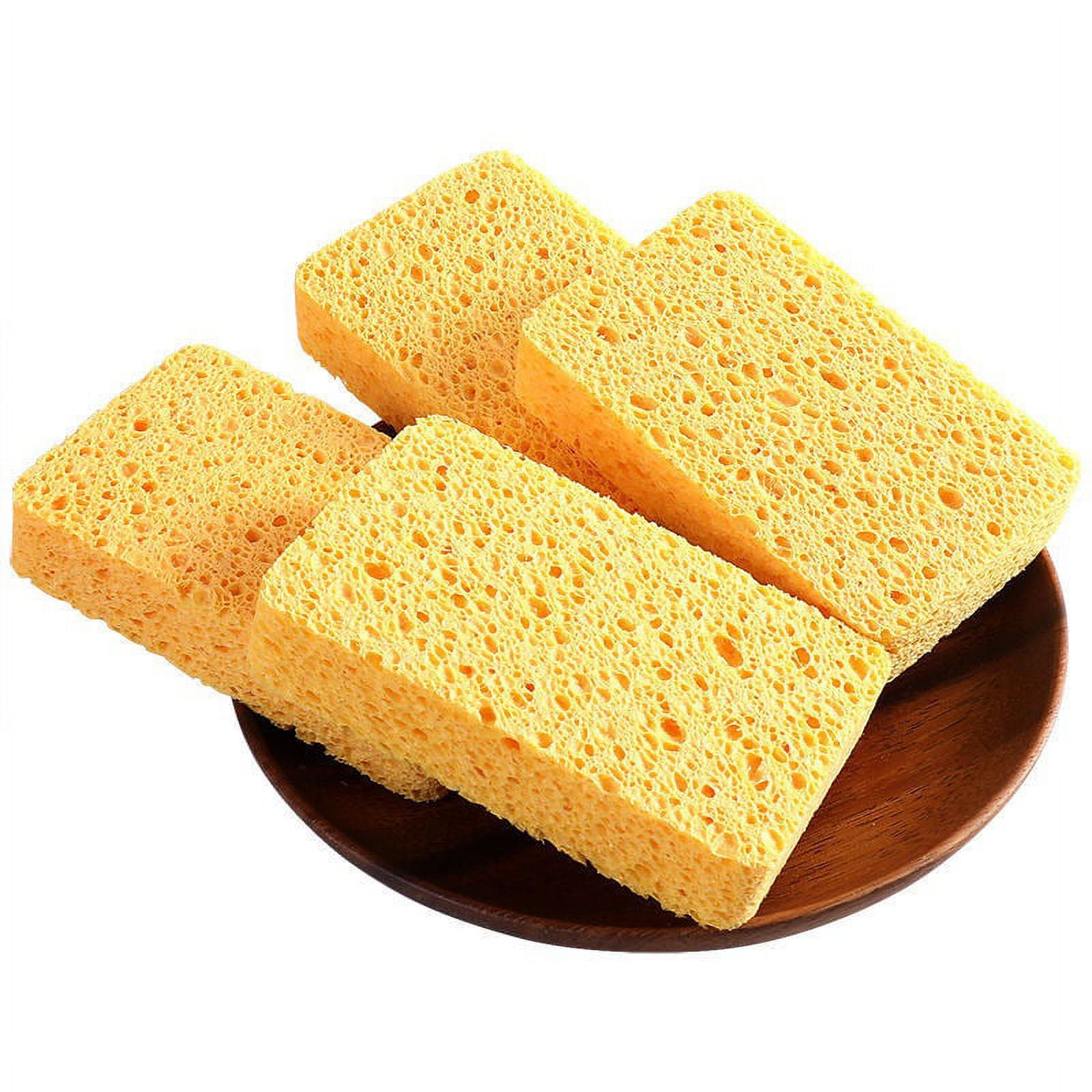 Temede Large Cellulose Sponges Kitchen Sponges for Dish 1.4 Thick Heavy Duty Scrub Sponges Non-Scratch Dish Scrubber Sponge for Household