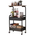 thumbnail image 1 of ABENNLY Carrito de Almacenamiento de Metal de 3Niveles, Carrito de Servicio Multifunci&oacute;n,Carrito de Metal con Ruedas Bloqueables, para Sala de Estar, Cocina,Ba&ntilde;o,Oficina,Etc. (Ne, 1 of 8