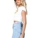 thumbnail image 5 of VISgogo Camiseta Femenina, Patrones de Flores de Letras Cuello Redondo Manga Corta Tops Cortos de Punto Traje de Verano, S/M/L VISgogo  moda, 5 of 7