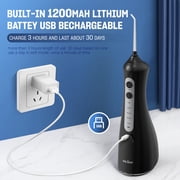 Sejoy Cordless Water Flosser Dental Teeth Cleaner with 6 Jet Tips, Professional 350ML Tank Rechargeable IPX7 Waterproof Dental Oral Irrigator for Home and Travel