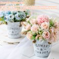 thumbnail image 2 of Toystoory Flores artificiales con jarrón Faux Rose Plantas falsas Cubo Arreglo Decoraciones Decoración para el hogar Maceta Contenedor para Decoración Blanco Toystoory HA084457-01, 2 of 6