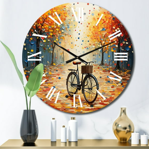 Designart "Pedaling Through the Sands of Time I" Transportation Oversized Wall Clock