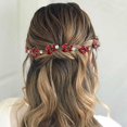thumbnail image 2 of BETITETO Diadema de cristal para novia, diamantes de imitación de boda, metal dorado, accesorios para mujeres y niñas (rojo), 2 of 5