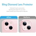 thumbnail image 5 of Bling Protecteur d'Objectif de Caméra en Diamant pour iPhone 13 / iPhone 13 Mini, Protection d'Écran en Verre Trempé Clair HD, Compatible avec Étui, Résistant aux Rayures (Rose Diamant), 5 of 5