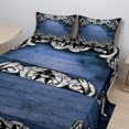 thumbnail image 2 of Ambesonne Victorian Fitted & Top Sheet Set with Shams, Gothic Iron Ornament, Dark Blue Grey, 2 of 8