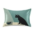 thumbnail image 7 of Yayeee Pillowcase Queen Size Set of 2 Satin Wrinkle Resistant Pillow Case, Black Cat, 7 of 7