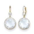 thumbnail image 3 of Auriga Fine Jewelry 14K Yellow Gold Crystal White Quartz Dangle Earrings for Women, 3 of 6