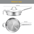 thumbnail image 6 of DELARLO 12-Inch Saute Pan with Lid, 5QT Tri-Ply Stainless Steel Deep Frying Pan, 6 of 6