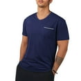 thumbnail image 4 of Hinvhai Men's Casual Henley Shirt Short Sleeve Summer V Neck Solid T-Shirt Tops Whith Pocket Navy XL(XL), 4 of 9