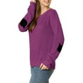 thumbnail image 4 of Unique Bargains Junior's Pullover Drop Shoulder Elbow Cat Patch Loose Sweater Pullover, 4 of 5