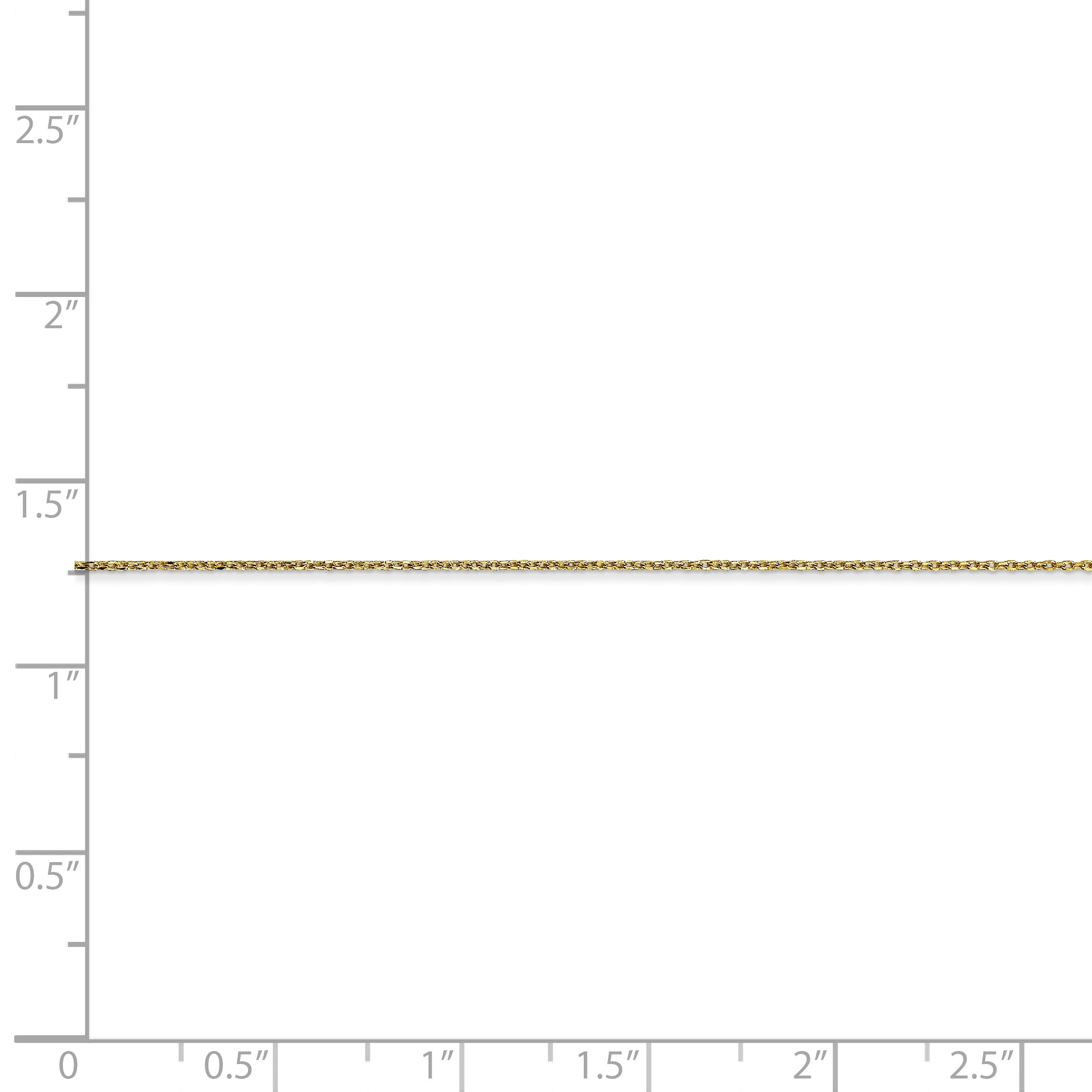 Primal Gold 10 Karat Yellow Gold 0.6mm Diamond-cut Cable Chain Anklet