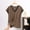 Coffee, variant on Gifts Dianli PJs Loungewear Striped V Neck Short Sleeve Lightweight Summer Pajama Top Breathable Thin Fabric Casual Loose Fit Simple Homewear Comfortable Nightwear Sleepwear