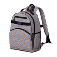 thumbnail image 2 of Blue and Orange Checkered Pattern Backpack for School, Cute School Bag with Adjustable Shoulder Straps and Padded Back, 15.25"x11.5"x5.25", 2 of 5