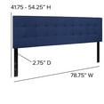 thumbnail image 4 of Emma + Oliver Quilted Tufted Upholstered King Size Headboard in Navy Fabric, 4 of 5