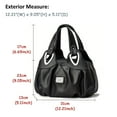 thumbnail image 2 of AOUNQ Handbags for Women Floral Print Shoulder Bag PU Leather Tote Bag Satchel Ladies Top Handle Purses,Black, 2 of 5
