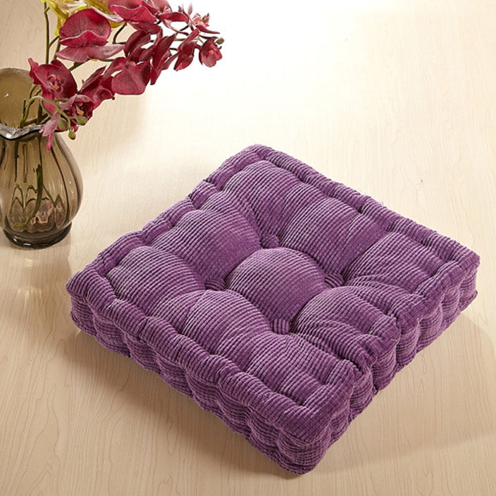 Thicken Elastic Chair Cushion Solid Color Seat Cushion Square Floor Cushion for Home Office Chair purple 38X38cm