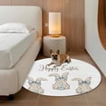 thumbnail image 2 of Happy Easter Rabbits Round Area Rug 7Ft Washable Circle Rugs for Dorm Laundry Room, Spring Bunny Flowers Love Watercolor Non-Slip Carpet Floor Mats Indoor Outdoor Carpet Runner Aesthetic Home Decor, 2 of 8
