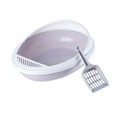 thumbnail image 4 of DOLITY Cat , Semi Enclosed Sifting with High Sides Detachable Shallow Cat Toilet Litter Gray, 4 of 9
