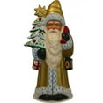 thumbnail image 1 of Alexander Taron 1633 Schaller Paper Mache Candy Container - Santa Claus in a Gold Coat Holding a Small Tree & Gift, 1 of 1