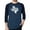 Heather Blue / Navy, variant on LA Pop Art Men's Raglan Word Art T-Shirt - Hey Yall