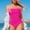 Hot Pink, variant on Naittoop Womens Strapless One Piece Swimsuits Belly Control Tube Top Bathing Suit High Cut Ruffled Swimwear