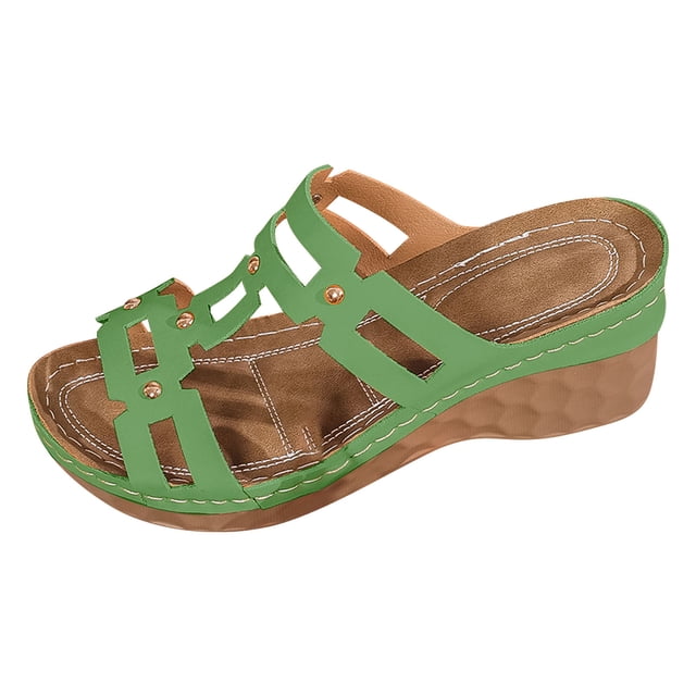 DAFEI Sandales d'Été pour Femmes Chaussures d'Été pour Dames Pantoufles Compensées pour Femmes Sandales Bohèmes Chaussures de Mode Sandales Habillées pour Femmes