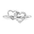 thumbnail image 5 of Sterling Silver Rhodium Plated Diamond Double Heart Ring QR5607, 5 of 5