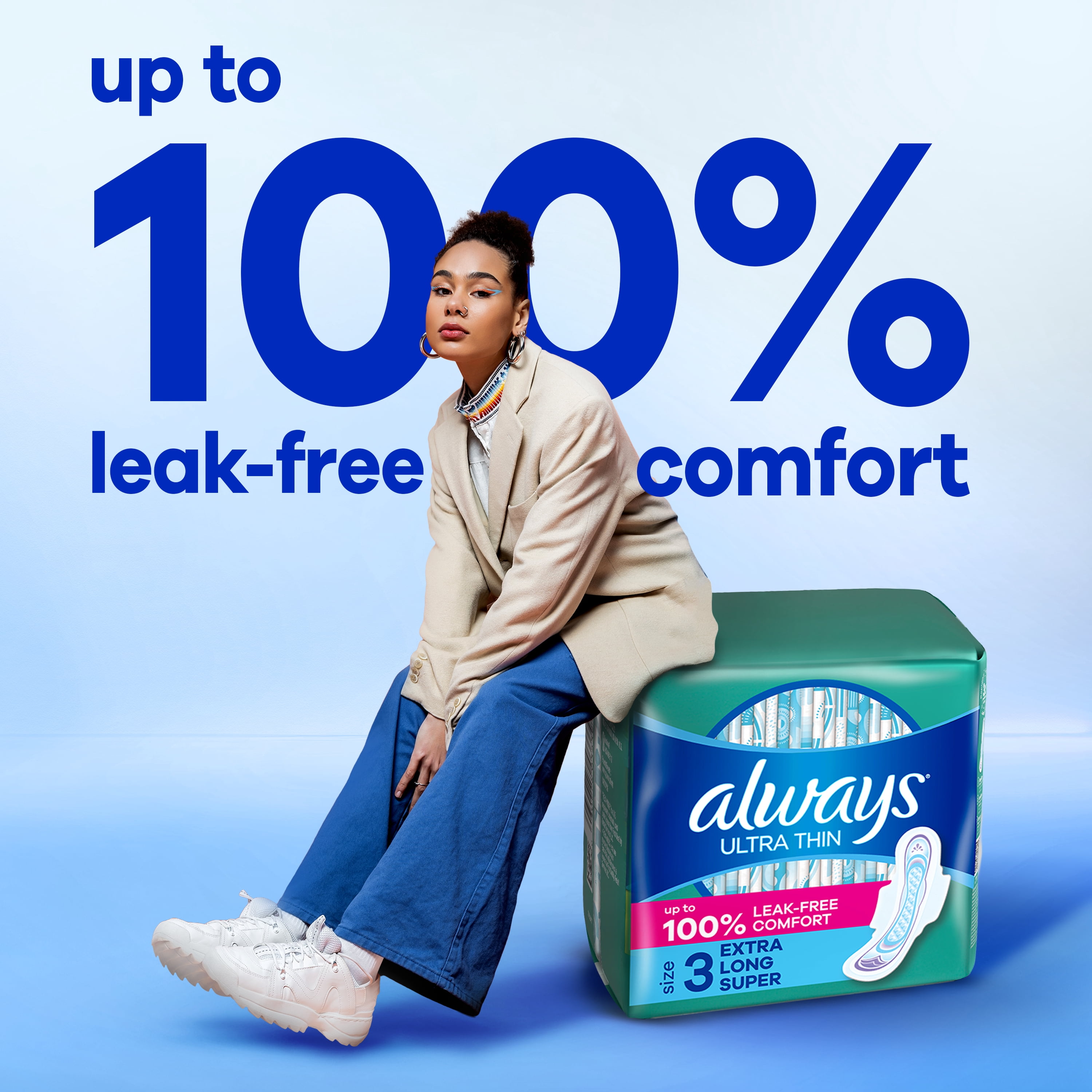 (6 pack) Always Ultra Thin Pads with Wings, Size 3, Extra Long Super, 17 Count