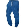 thumbnail image 1 of Puntoco Pantalones casuales largos para hombre, pantalones deportivos de tejido con ribete de pie, cintura elástica, bolsillos, color sólido, moda informal para hombre, 1 of 4