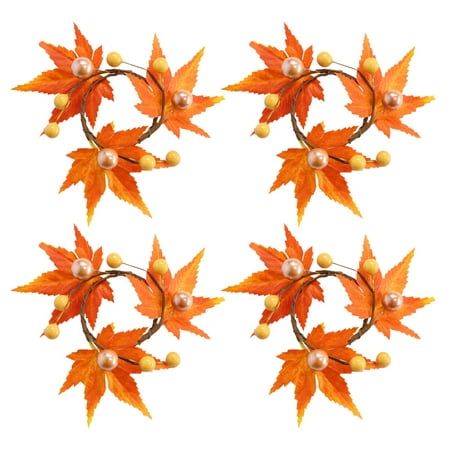 

Frcolor Napkin Rings Holder Leaf Ring Thanksgiving Serviette Party Fall Set Towel Tissue Dining Holders Holiday Maple Rustic