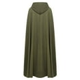 thumbnail image 5 of MGCWSH Womens Wool Coat Hood Woolen Cape Bridal Wedding Winter Cloak Thick Coat Solid Button Maxi Long Cape Green XL, 5 of 8