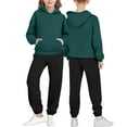 thumbnail image 4 of OGLCCG Boys Girls 2 Piece Outfits Sweatsuit Long Sleeve Fleece Hoodies Sweatpant Winter Fleece Lined Tracksuit Sets with Pockets 2-14 Years, 4 of 5