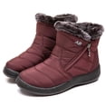 thumbnail image 1 of Winter Lightweight Thick Fur Ankle Waterproof 11cm Heel Boots For Women, 1 of 1