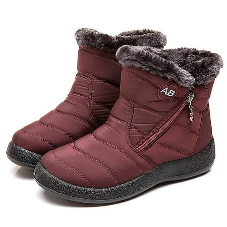 

Winter Lightweight Thick Fur Ankle Waterproof 11cm Heel Boots For Women