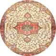 thumbnail image 1 of Ahgly Company Indoor Round Traditional Brown Gold Medallion Area Rugs, 4' Round, 1 of 6