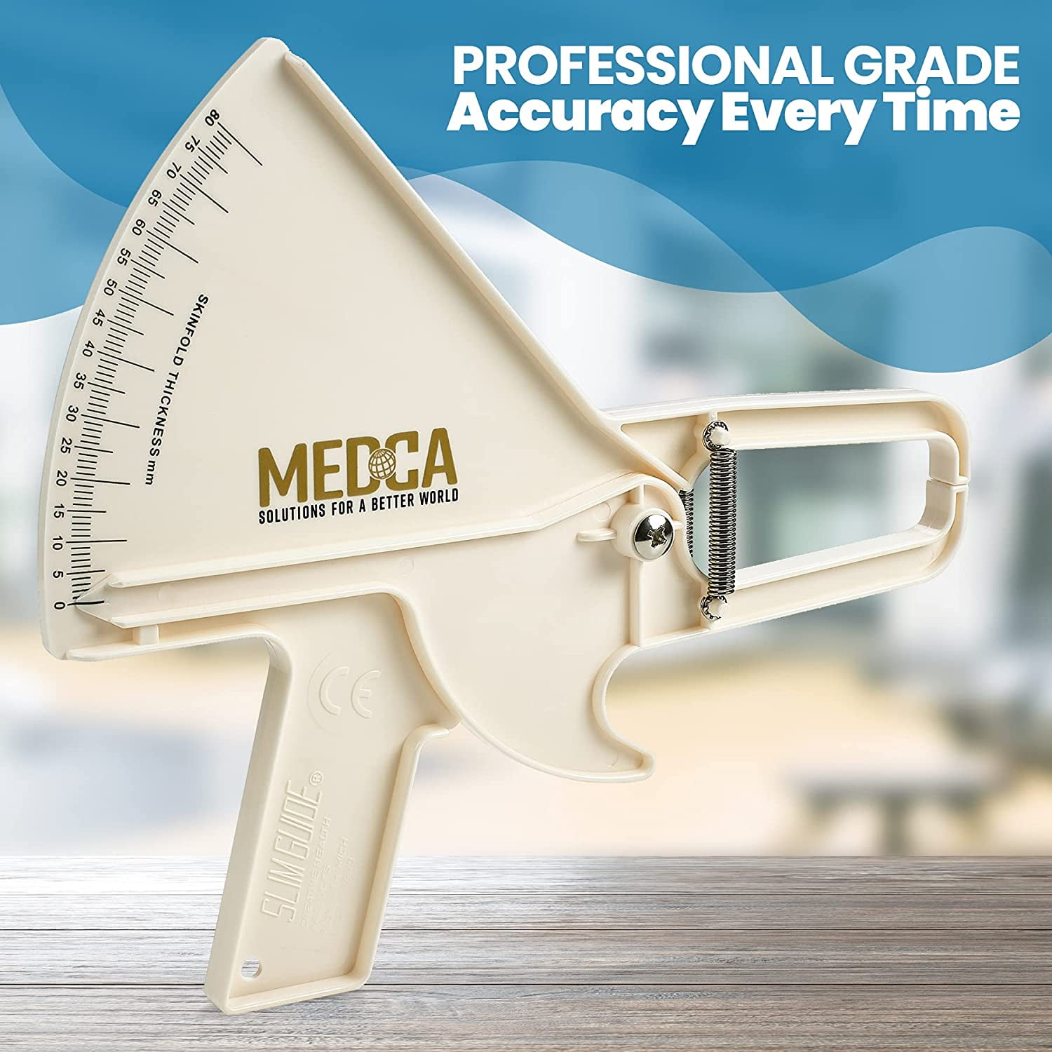 MEDca Pro Body Skin White Caliper Handheld BMI Unisex Measuring Tool Fat