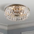 thumbnail image 4 of Antique Silver French Empire Crystal Semi Flush Mount Chandelier Lighting LED Ceiling Light Fixture Lamp for Dining Room Bathroom Bedroom Livingroom 4 E12 Bulbs Required D14 in X H8 in, 4 of 8