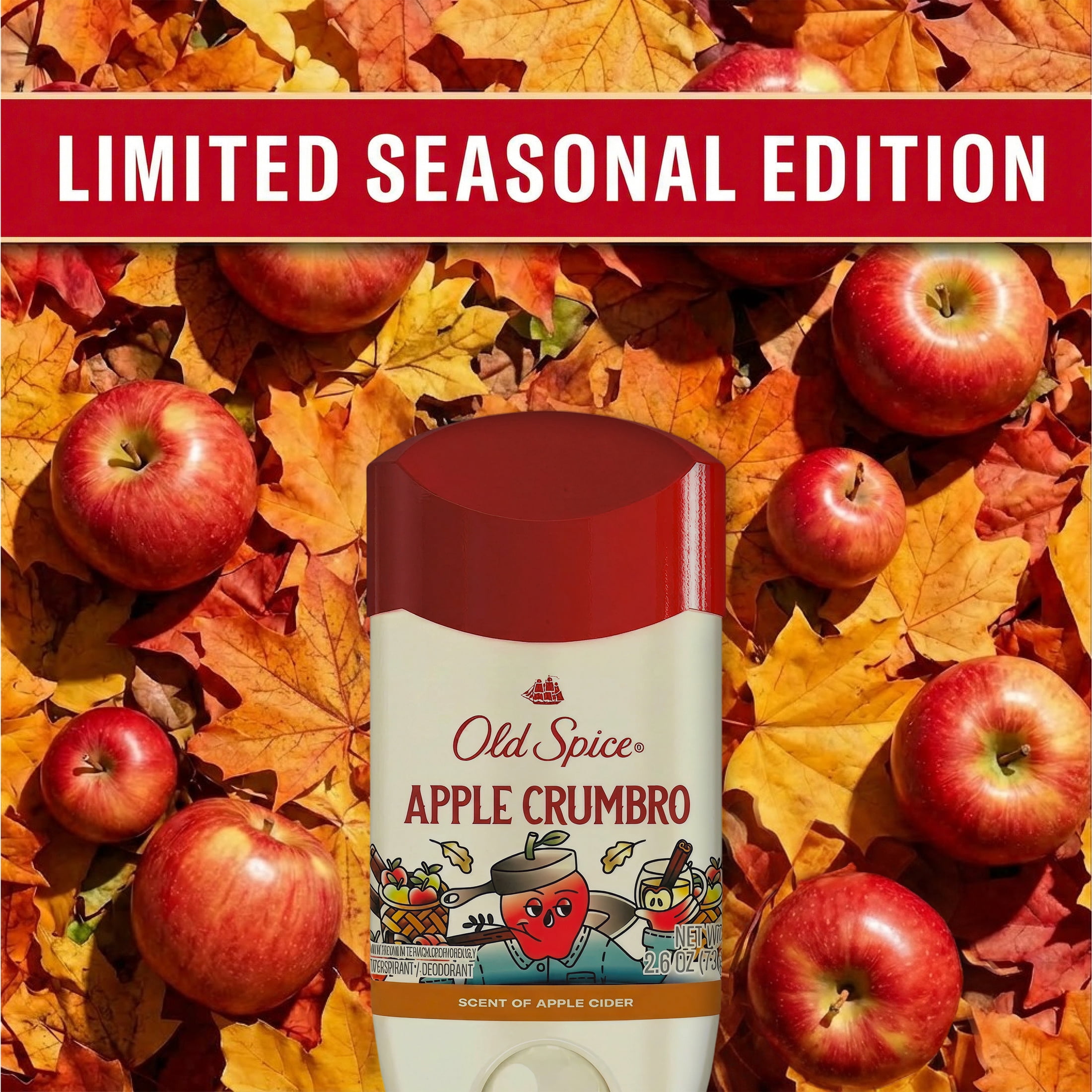 Old Spice Men's Antiperspirant, Apple Crumbro, 2.6oz
